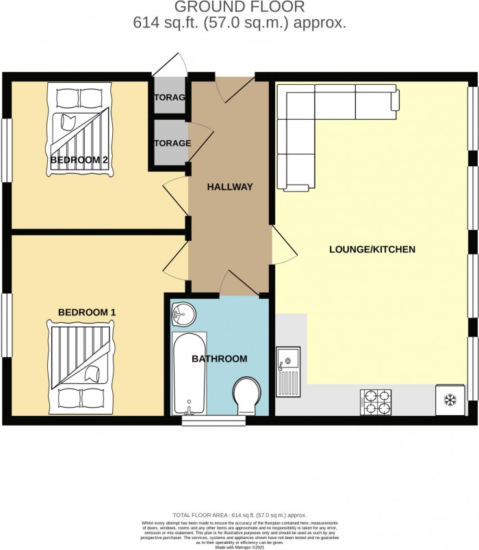 Floorplan for Alma Wood Close, PR7