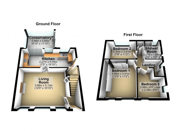 Floorplan for Windsor Avenue, PR7