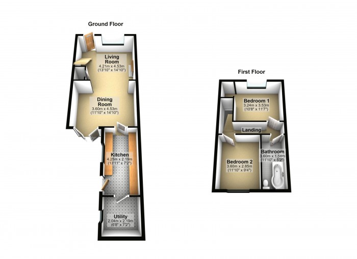 Floorplan for Outterside Street, PR7