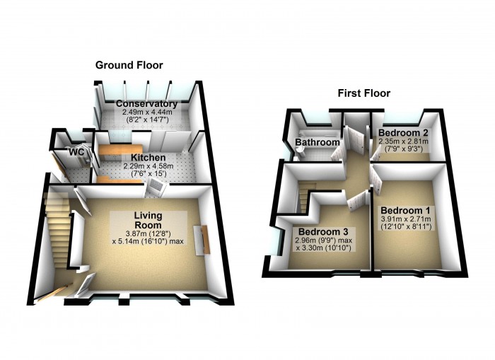Floorplan for Windsor Avenue, PR7